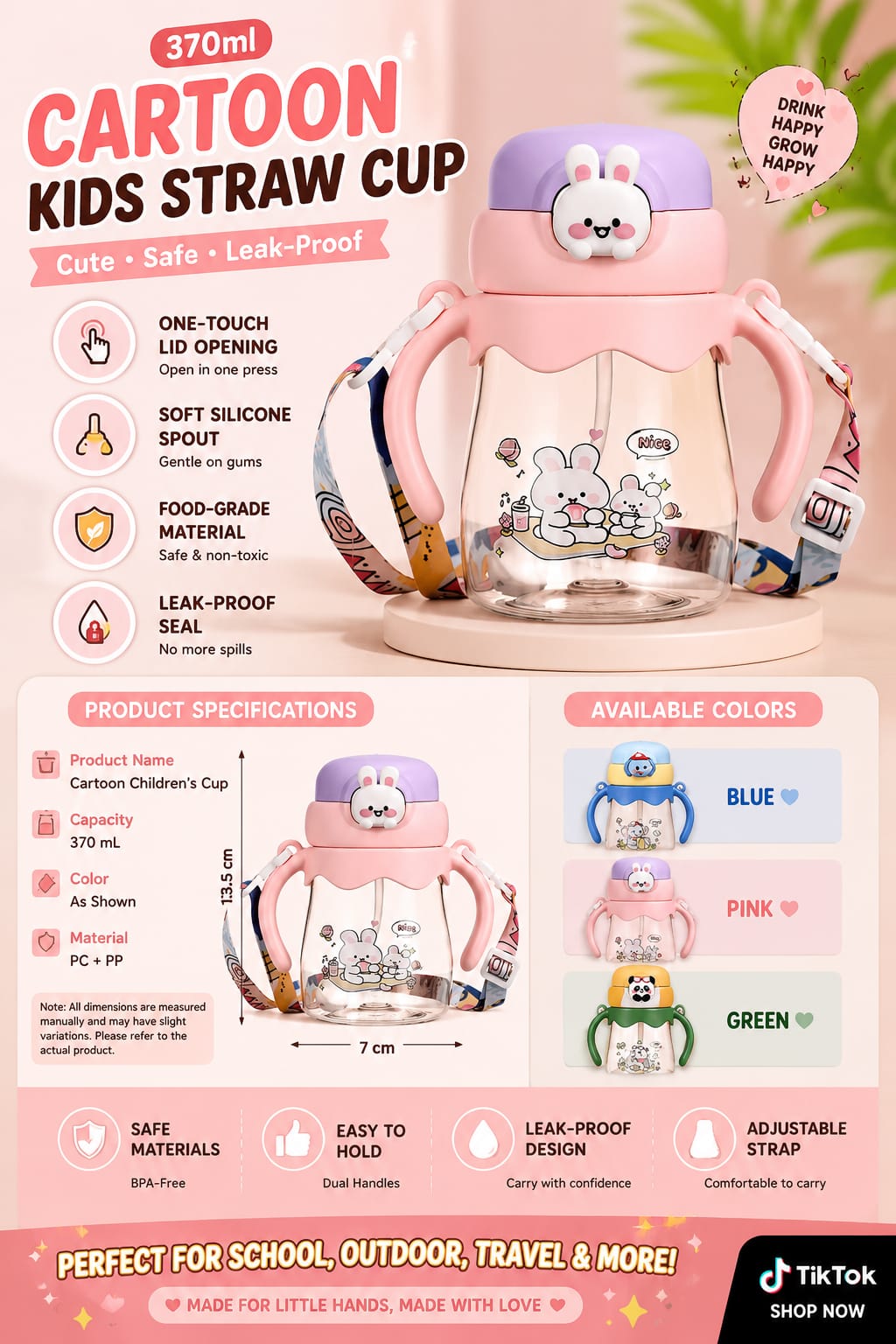 Kids Cartoon Water Bottle