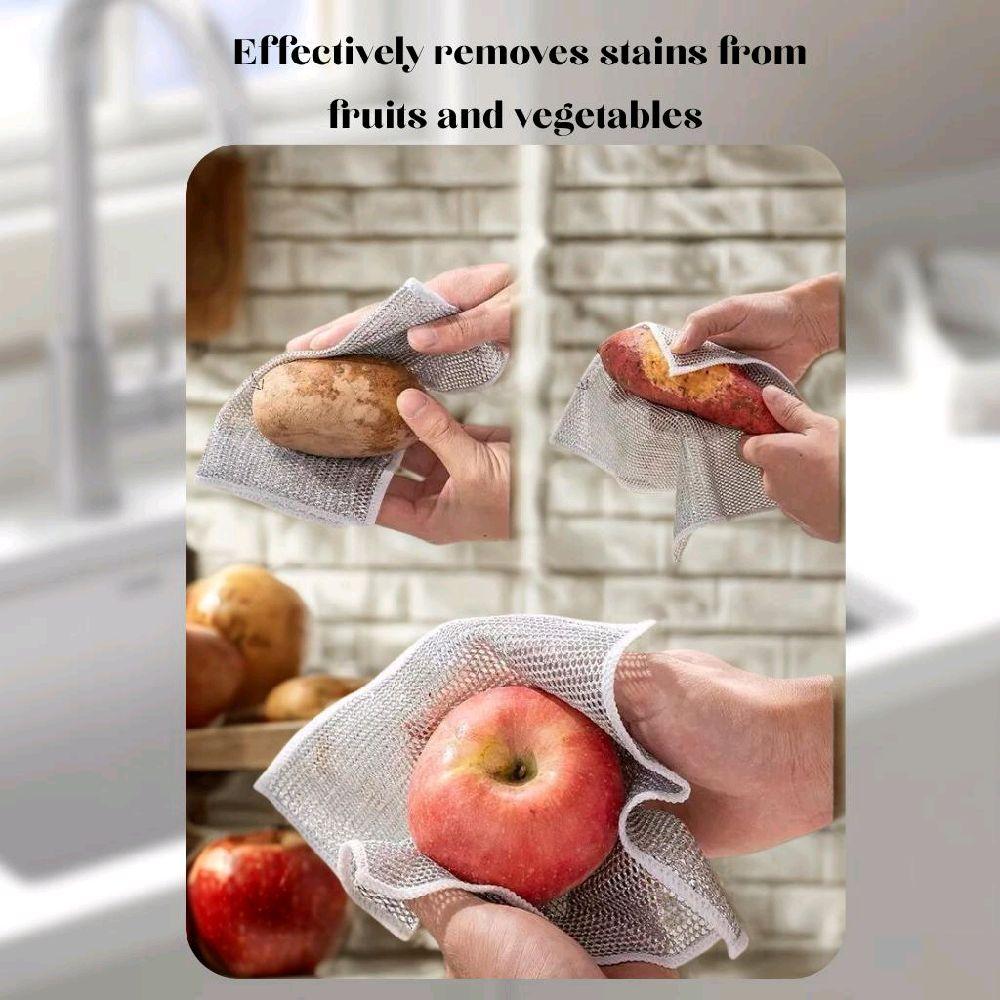 Double Layer Steel Mesh Dishcloths - 5 Pieces
