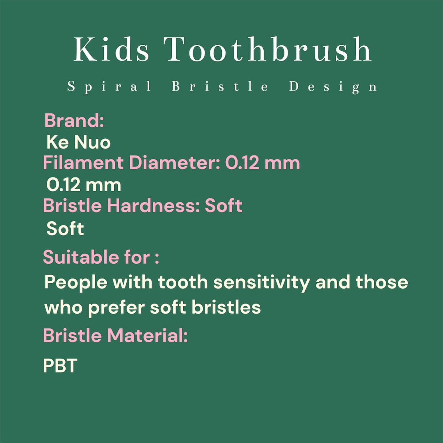 Kids Spiral Bristle Toothbrush (2pcs)