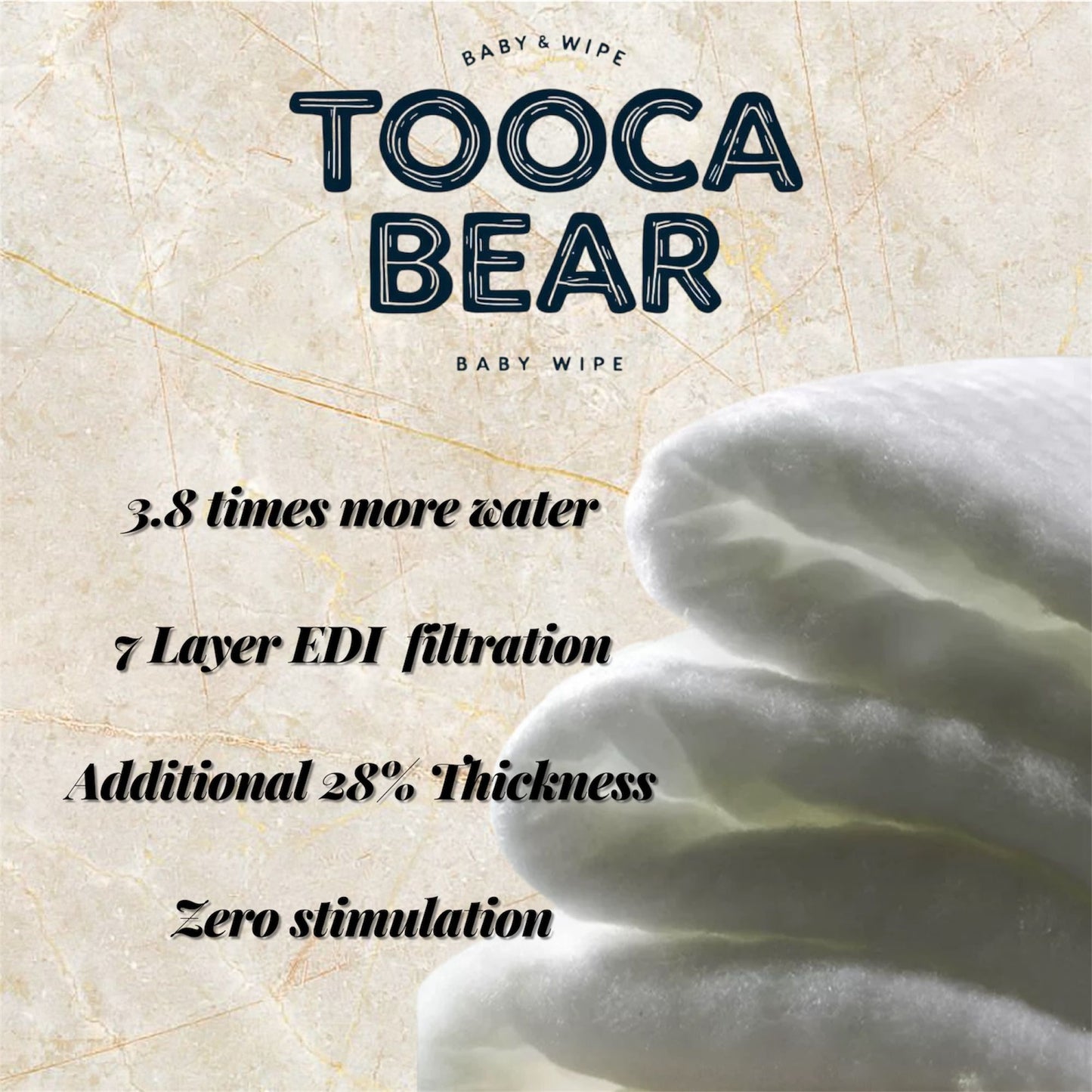 Extra Thick Tooca Bear Baby Wet Wipe (80 sheets per packet)