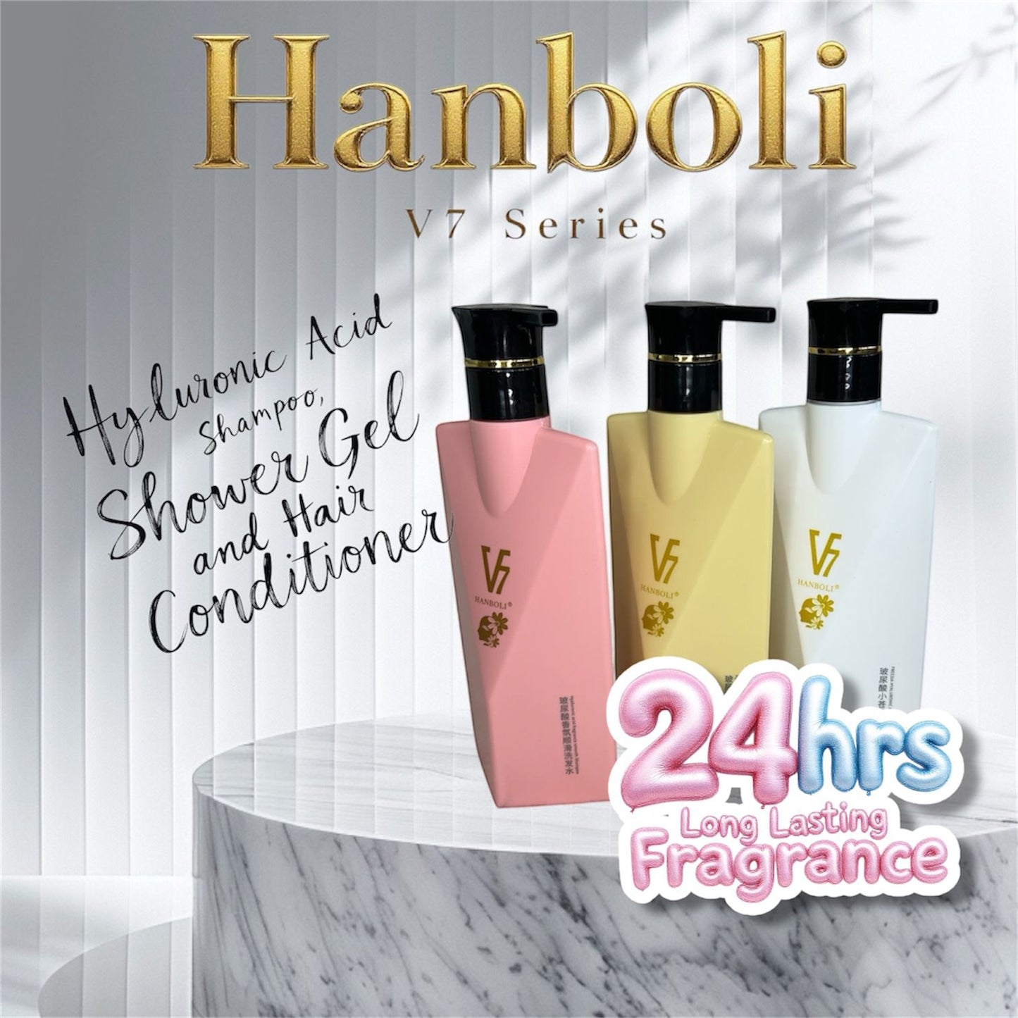 Hanboli V7 Series Fragrance Shampoo, Hair Conditional, Shower Gel