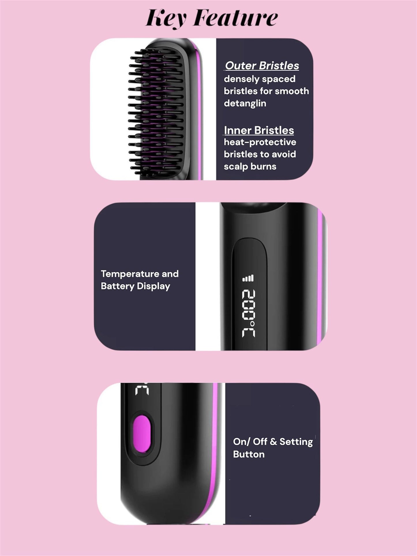 Cordless Hair Straightening Comb