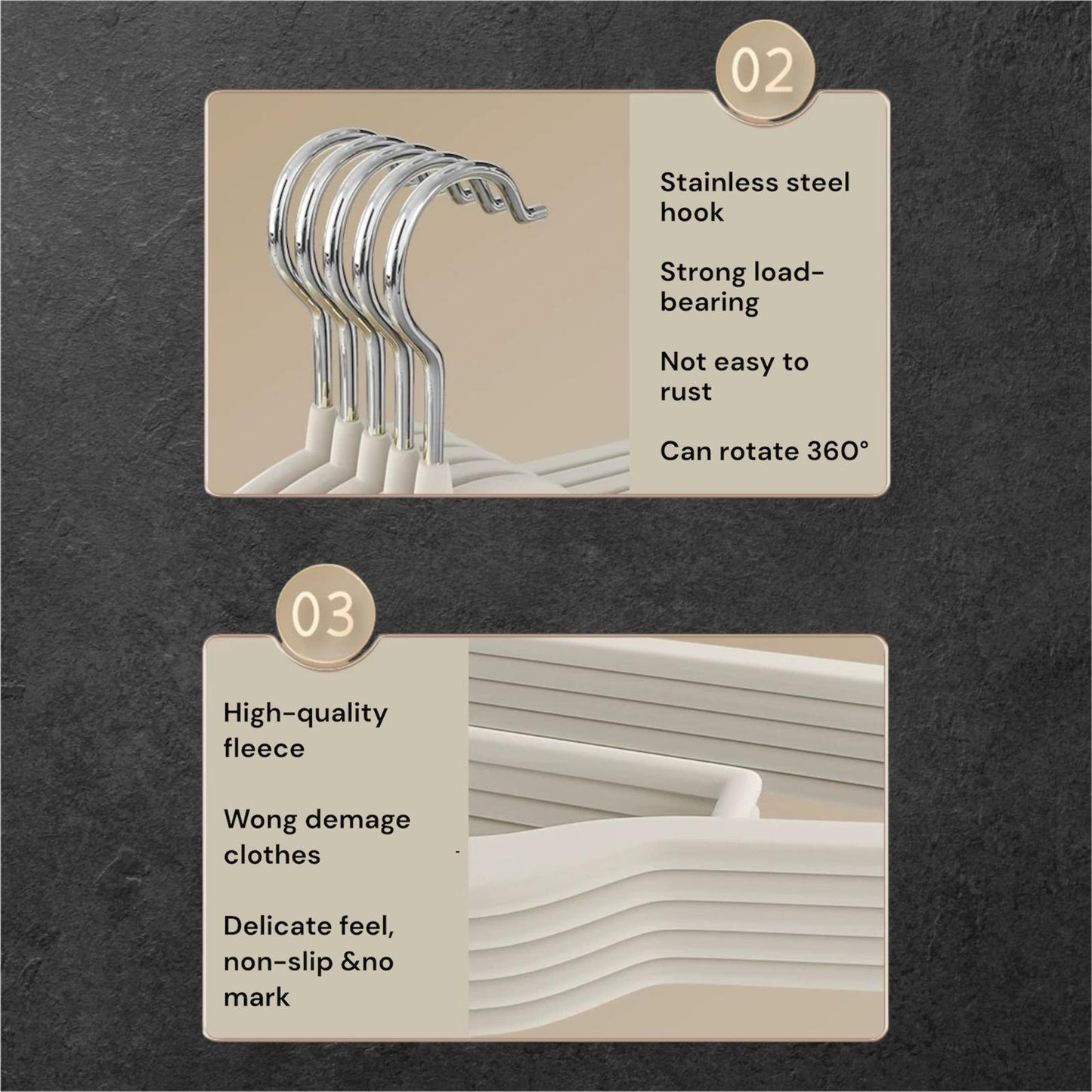 10 Pcs Premium Velvet Anti Slip Hotel Grade Hangers