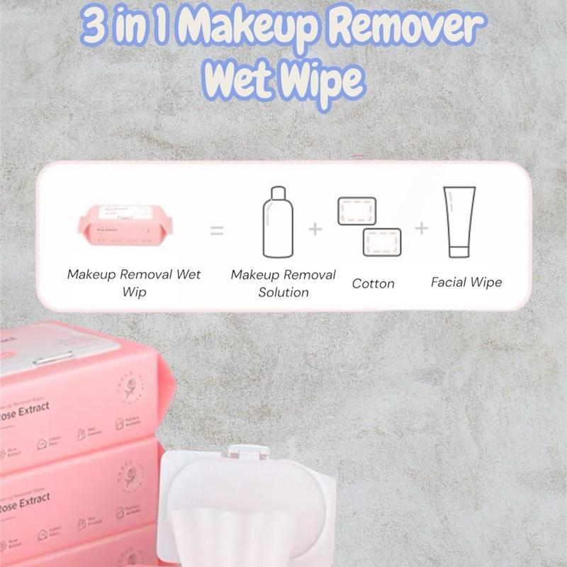 3-in-1 Makeup Remover Wet Wipes (120 Sheets per Packet)