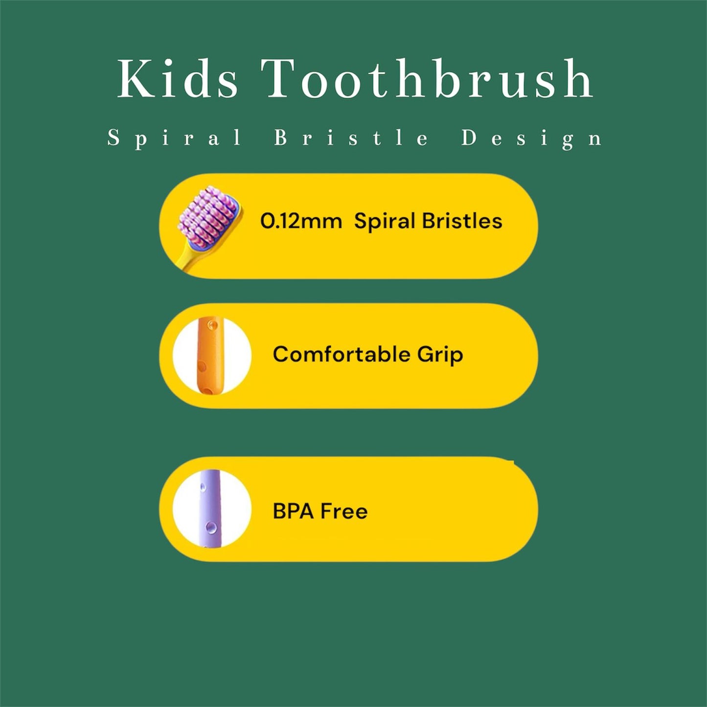 Kids Spiral Bristle Toothbrush (2pcs)