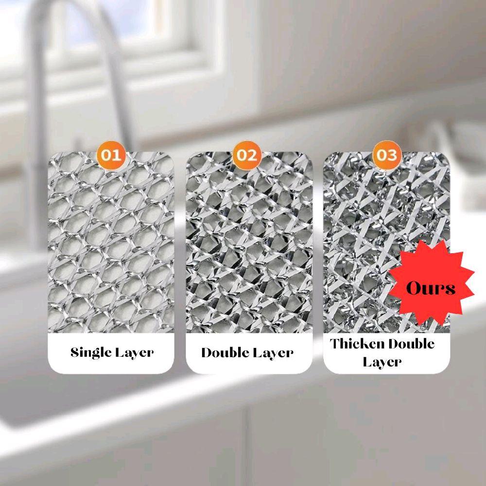 Double Layer Steel Mesh Dishcloths - 5 Pieces